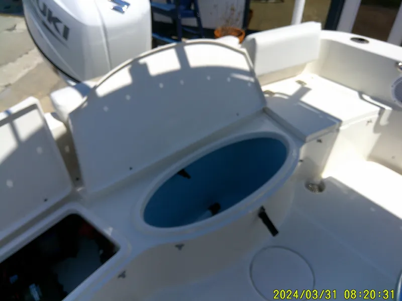 Slide: The Image of 2024 Bulls Bay 200 CC boat interior with open storage compartment. - 24