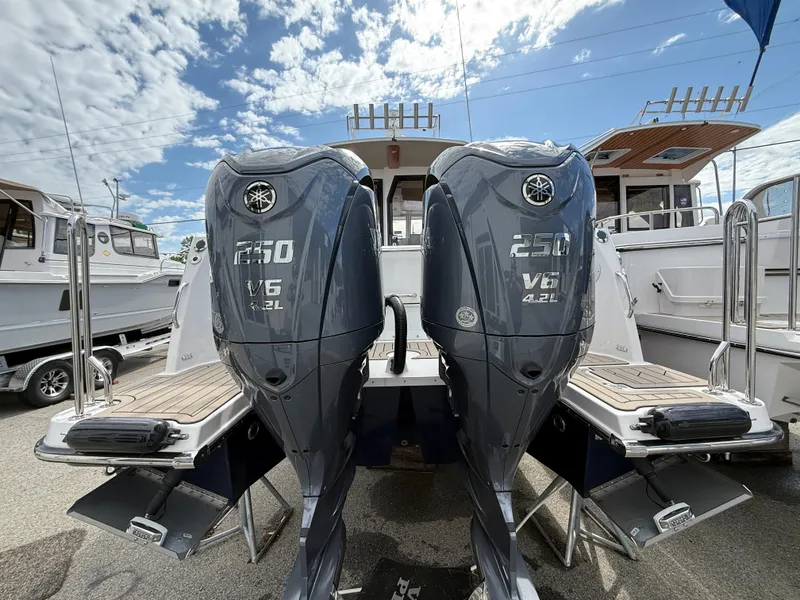 Slide: The Image of 2025 Cutwater C-288 Coupe with twin Yamaha 250 V6 outboard engines. - 3
