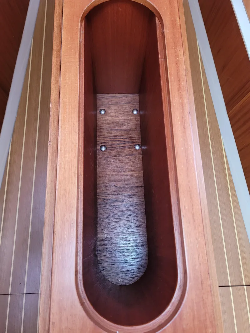Slide: The Image of Wooden interior detail of a 2001 X-Yachts 332 sailboat. - 29