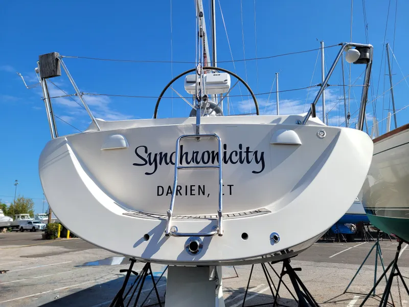 Slide: The Image of X-Yachts 332 sailboat from 2001 named Synchronicity, docked in Darien, CT. - 7