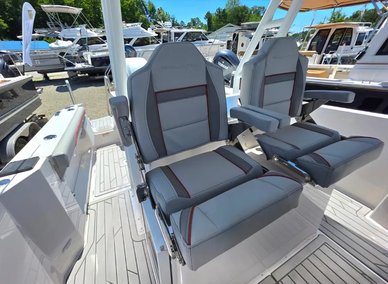 Slide: The Image of Luxury seating on 2025 Solara S-250 CW boat, featuring sleek design and modern comfort. - 4