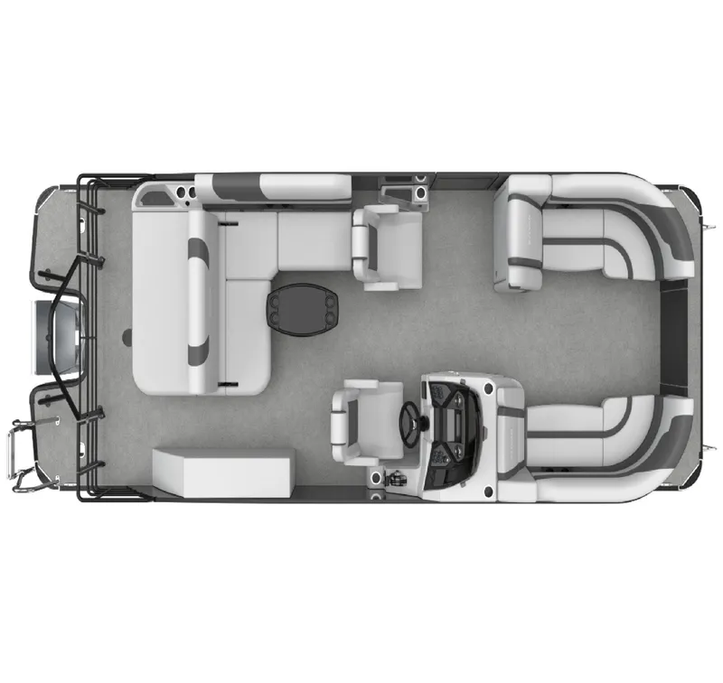 Slide: The Image of Top view of 2026 Sylvan L3 CLZ DH pontoon boat interior layout. - 7