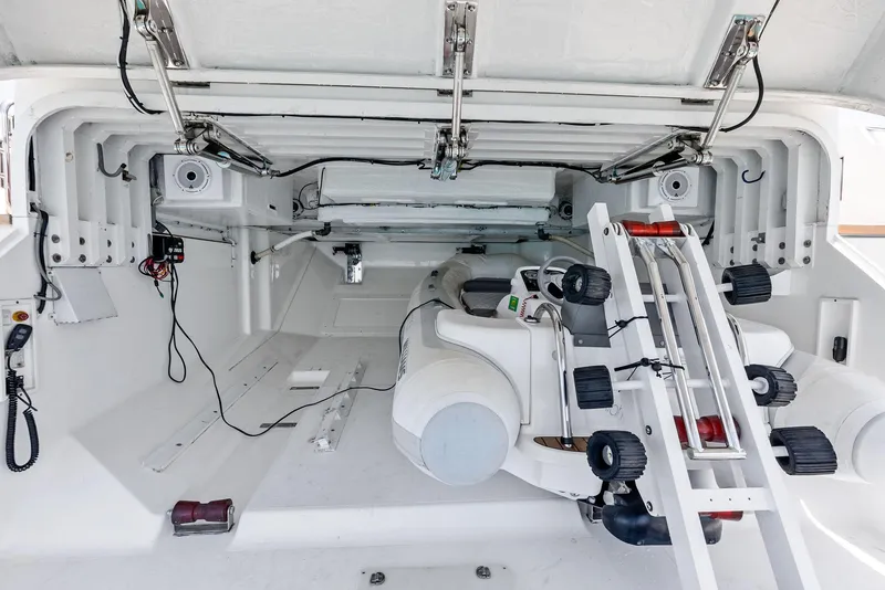 Slide: The Image of Interior view of a 2009 Princess Motor Yacht with storage and equipment. - 28