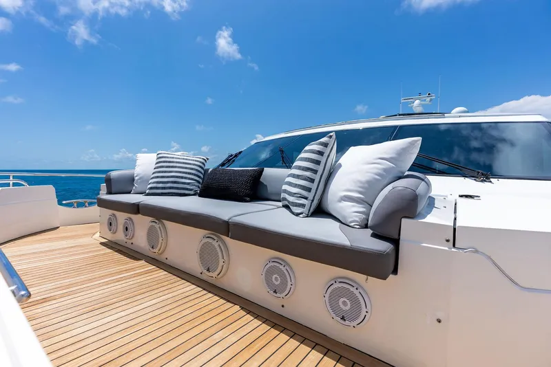 Slide: The Image of Luxurious 2009 Princess Motor Yacht deck with stylish seating and ocean view. - 49