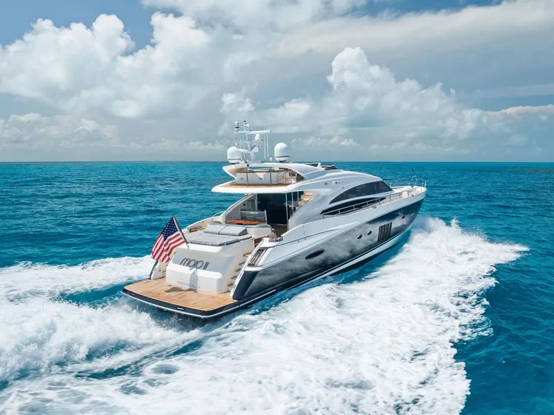 Slide: The Image of Luxurious 2009 Princess motor yacht cruising on open sea under clear skies. - 6