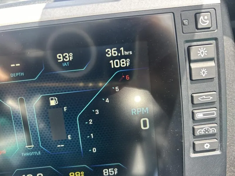 Slide: The Image of Dashboard of 2023 Axis A225 showing temperature, RPM, and fuel levels. - 4