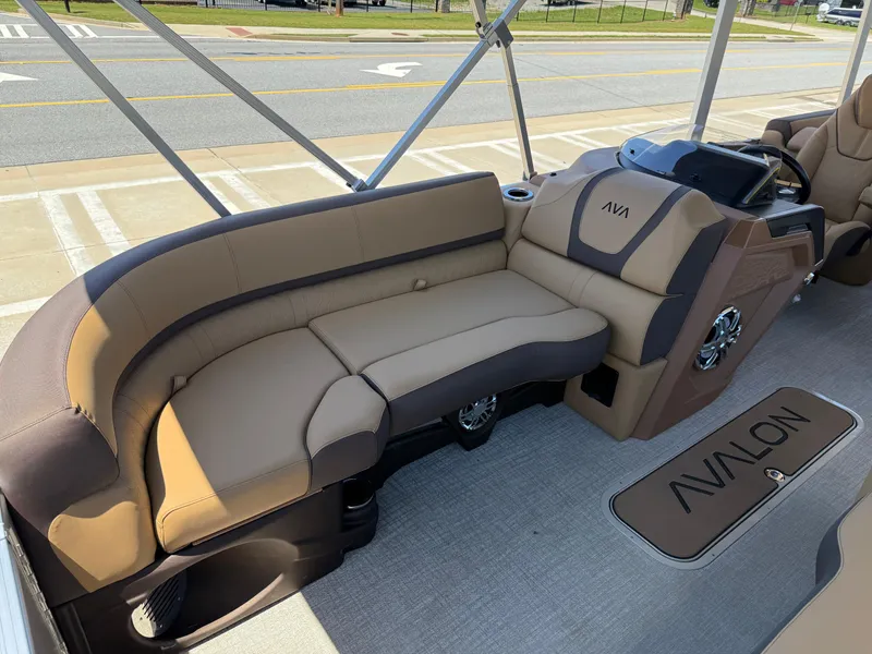 Slide: The Image of 2025 Avalon Catalina Entertainer Funship interior with luxurious seating and modern design. - 10