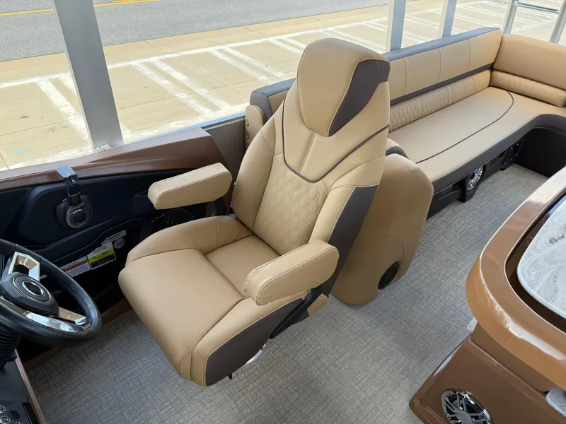 Slide: The Image of Luxurious seating in 2025 Avalon Catalina Entertainer Funship boat interior. - 23