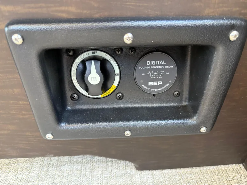 Slide: The Image of Control panel on 2025 Avalon Catalina Entertainer Funship with digital voltage sensitive relay. - 39