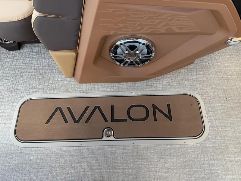 Slide: The Image of 2025 Avalon Catalina Entertainer Funship interior with branded flooring and speaker detail. - 41
