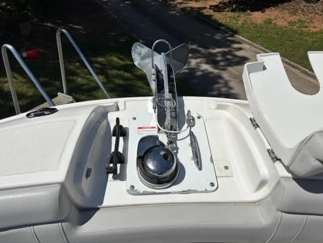 Slide: The Image of 2021 Sea Ray SDX 270 Outboard anchor system on deck, featuring sleek design and functionality. - 5