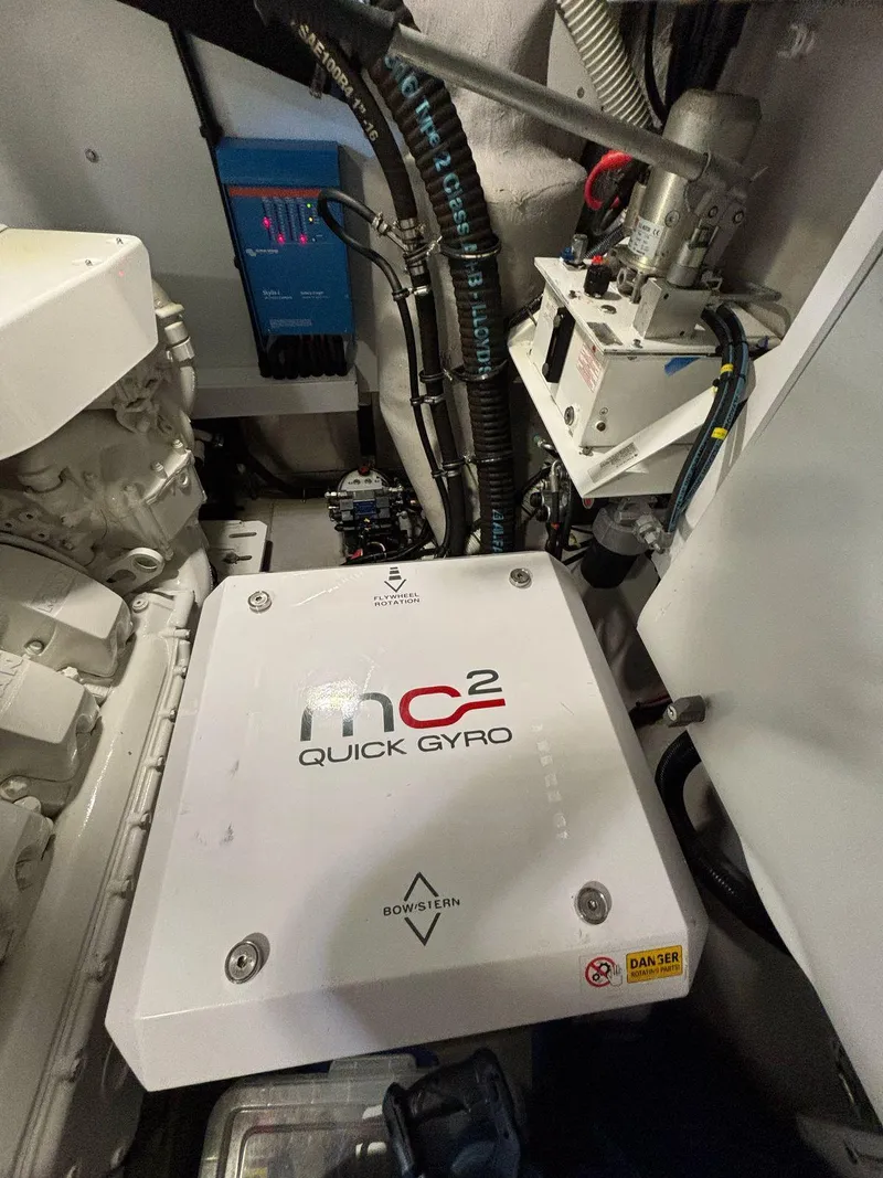 Slide: The Image of Sunseeker Manhattan 68 engine room featuring MC2 Quick Gyro stabilizer, 2020 model. - 39