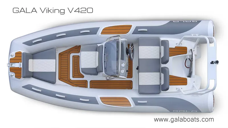 The Image of Gala Viking V420 inflatable boat, 2026 model, featuring sleek design and modern amenities. - 0