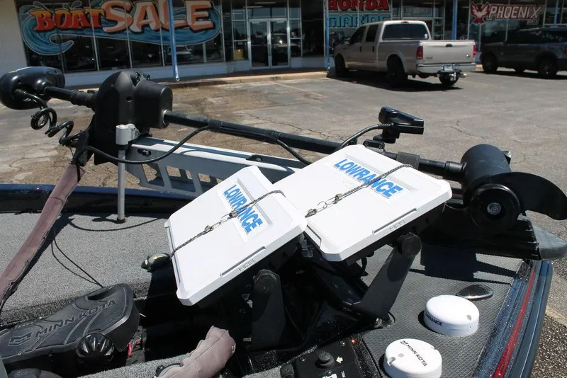 Slide: The Image of 2023 Phoenix 921 Elite II boat with Lowrance electronics at dealership. - 4