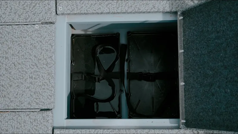 Slide: The Image of Battery compartment of 2025 G3 Guide V187 T boat, featuring secure storage. - 9