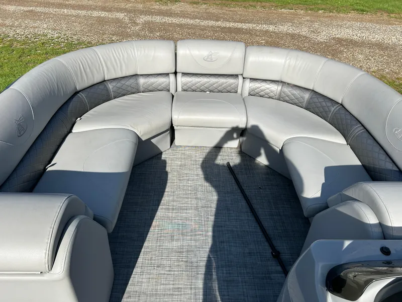 Slide: The Image of 2019 Misty Harbor Biscayne Bay 2285BR Triple Tube pontoon boat with spacious seating. - 11