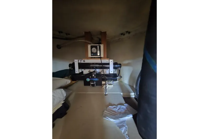 Slide: The Image of Interior of 1994 Bristol Channel Cutter Sam L Morse BCC 28, featuring marine equipment. - 30