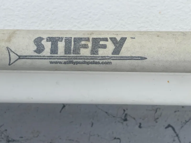 Slide: The Image of Stiffy push pole logo on a Majek 22 XTREME boat, 2013 model. - 30