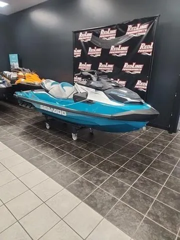 Slide: The Image of 2025 Sea-Doo Waverunner GTX displayed indoors on tiled floor. - 4