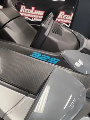 Slide: The Image of 2025 Sea-Doo Waverunner GTX, sleek design, "325" decal, showcased at RedLine Powersports. - 9