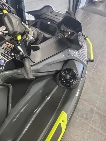 Slide: The Image of 2025 Sea-Doo Waverunner Explorer Pro, detailed view of handlebars and controls. - 5