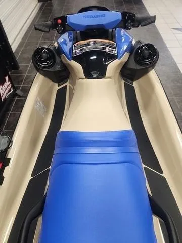 Slide: The Image of 2025 Sea-Doo Waverunner Wake™ 170 with blue seat and advanced audio system. - 11