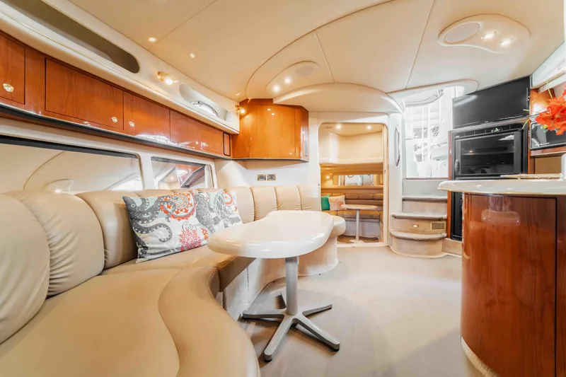 Slide: The Image of Luxurious interior of 1998 Sea Ray Sundancer 400 yacht with elegant seating and modern amenities. - 39