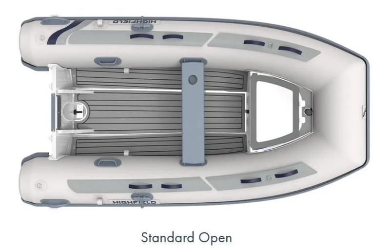 The Image of 2025 Highfield Classic 310 inflatable boat, top view, standard open design. - 2