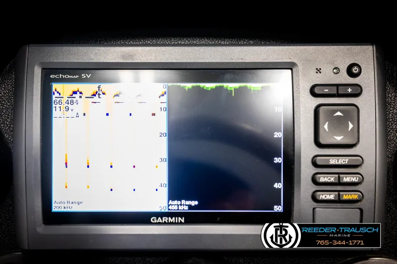 Slide: The Image of Garmin echoMAP SV fishfinder display on a Ranger R81, 2001 model. - 32