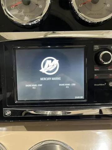 Slide: The Image of Dashboard of a 2015 Formula Boats 400 Super Sport showing Mercury Marine engine hours. - 20