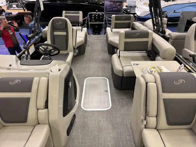 Slide: The Image of 2025 Barletta Boats C22M interior with luxurious seating and modern design. - 4