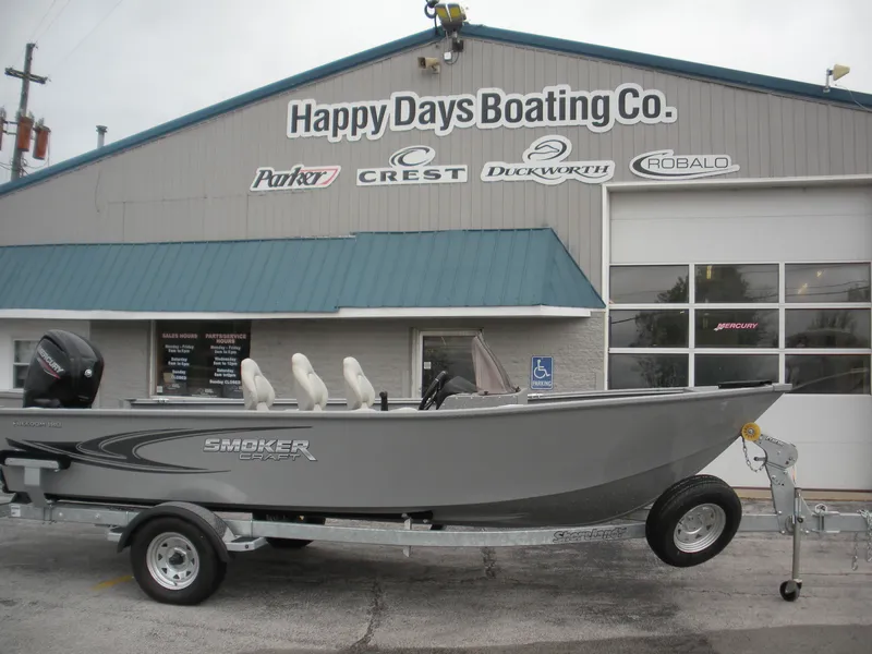 Slide: The Image of 2024 Smoker Craft Freedom 180 SC boat on trailer at Happy Days Boating Co. - 0