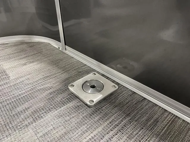 Slide: The Image of Floor detail of 2025 Ranger 220FC boat with metal fixture. - 28