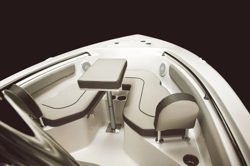 Slide: The Image of 2025 Key West 203 FS boat interior with seating and table, showcasing modern design. - 7
