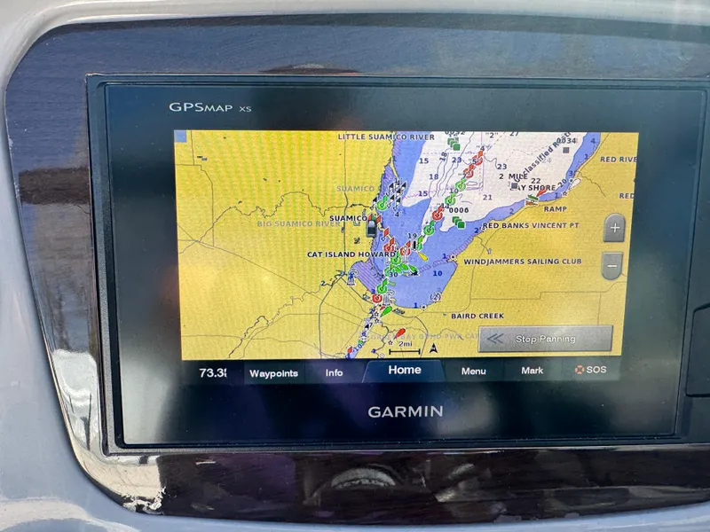 Slide: The Image of Garmin GPS display on 2020 Chaparral 21 SSi Ski & Fish OB boat dashboard. - 13