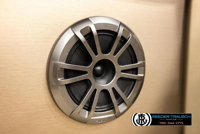 Slide: The Image of Speaker detail on 2024 Tahoe 2185 LTZ QL boat, featuring sleek metallic design. - 29