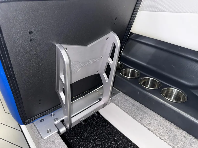 Slide: The Image of 2017 Malibu Wakesetter 23 LSV interior with cup holders and seat detail. - 27