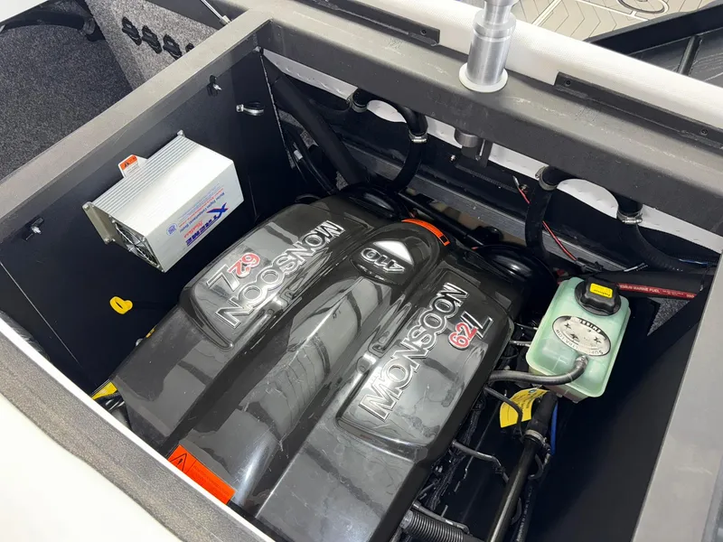 Slide: The Image of 2017 Malibu Wakesetter 23 LSV engine compartment with Monsoon 6.2L engine. - 29