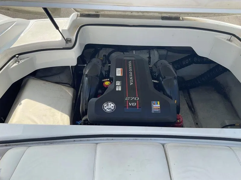 Slide: The Image of 2013 Cobalt 210 boat engine compartment with Volvo Penta V8 engine. - 3