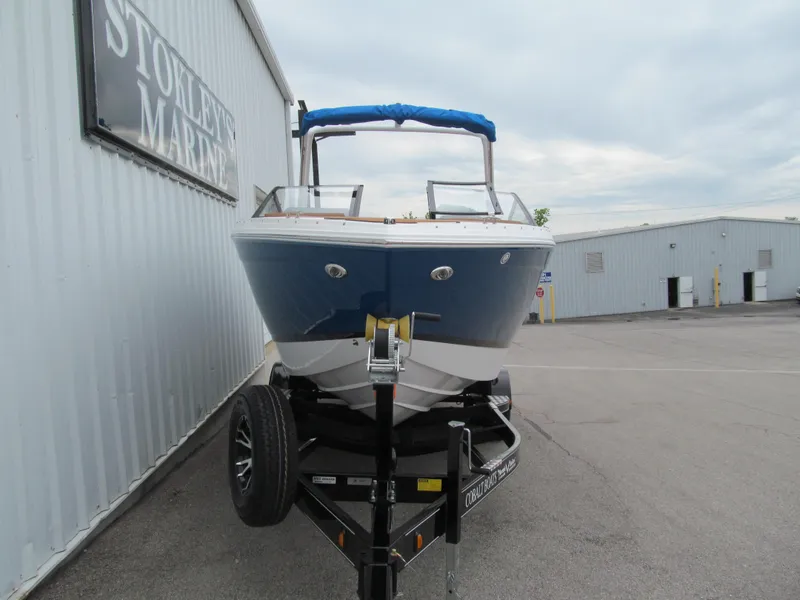 Slide: The Image of 2025 Cobalt R6 boat on trailer at Stokley's Marine dealership. - 3