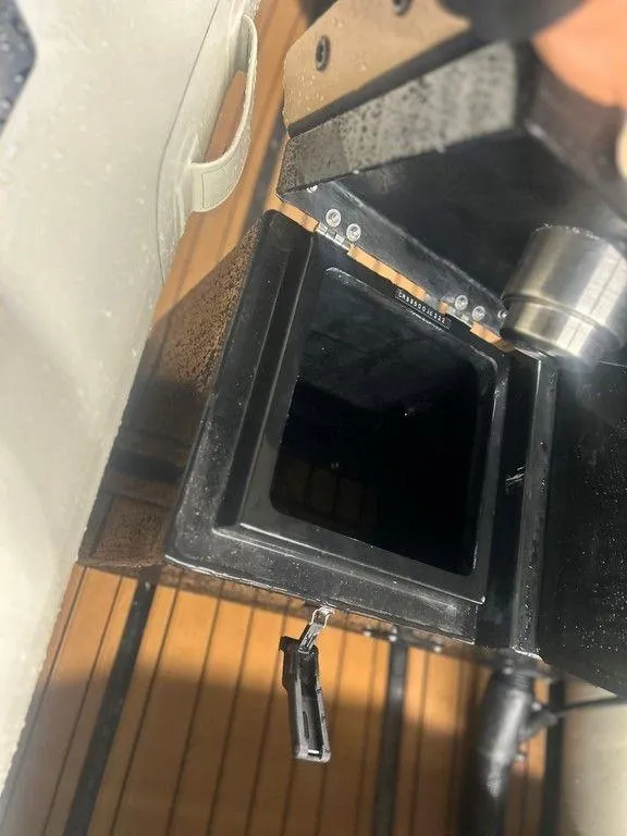 Slide: The Image of Open compartment on 2023 Highfield Classic 380 GT Limited boat, showing interior details. - 9