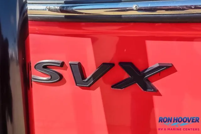 Slide: The Image of 2025 Starcraft SVX171 logo on red surface, Ron Hoover RV & Marine Centers branding. - 26