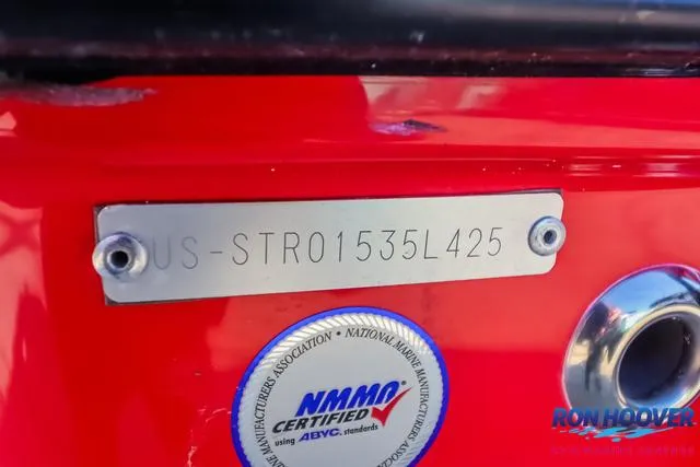 Slide: The Image of 2025 Starcraft SVX171 boat identification plate and certification sticker. - 34