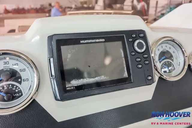 Slide: The Image of Dashboard of 2025 Starcraft SVX171 boat with Humminbird Helix 5 GPS and gauges. - 24