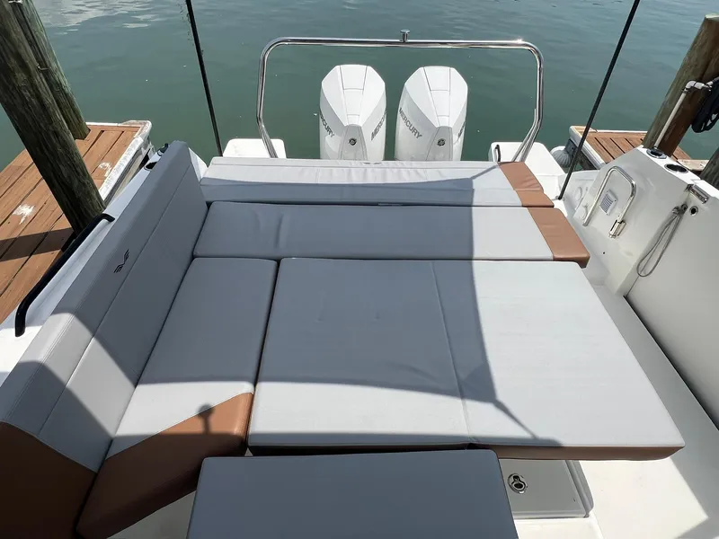 Slide: The Image of 2024 Beneteau 29' Flyer 9 SUNdeck with spacious sunbathing area and twin engines. - 12