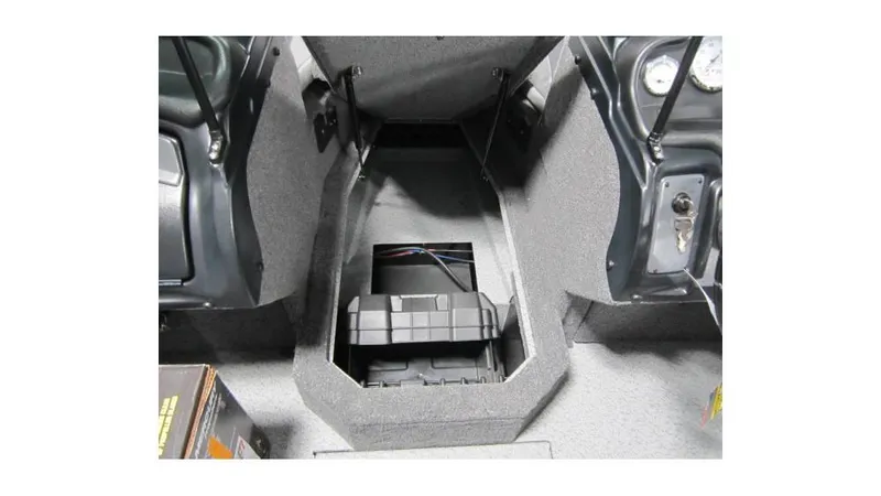 Slide: The Image of Interior view of 2025 Lund Crossover XS 1875 boat storage compartment. - 10