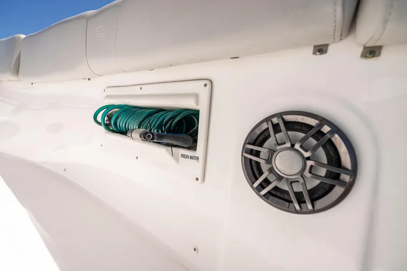 Slide: The Image of 2022 Sea Fox 268 Commander boat with freshwater hose and speaker detail. - 38