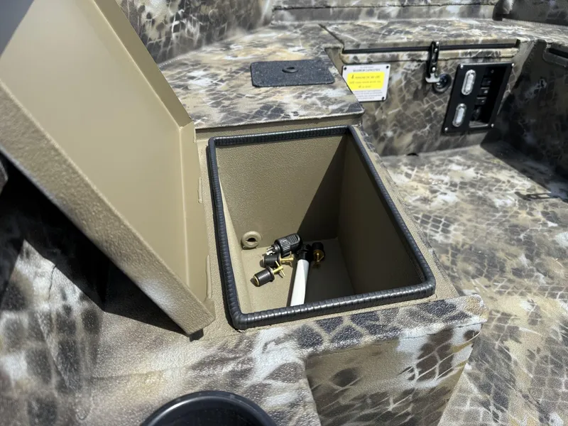 Slide: The Image of Open storage compartment in Excel Viper F4 1751-YAMHA 60 boat, 2025 model. - 11