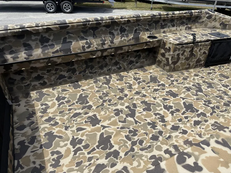 Slide: The Image of Camouflage interior of 2025 Excel Viper F4 1751-YAMHA 60 boat, featuring a rugged design. - 3