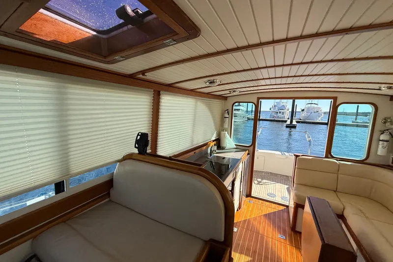 Slide: The Image of Interior of 2006 Mast & Mallet Thomas Point 40 boat with elegant wood finish. - 22